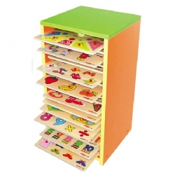 Puzzle Dolabı ve 18 adet Puzzle ile